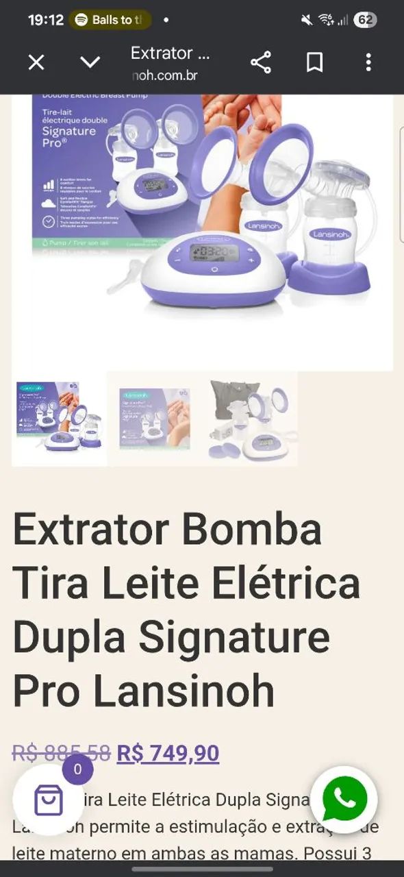 Bomba de leite elétrica dupla - Lansinoh - Foto 2