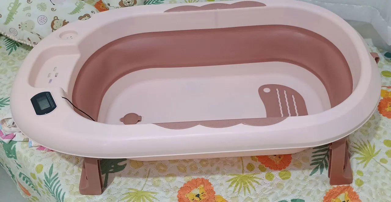 Banheira bebê dobrável portátil (com almofadinha)