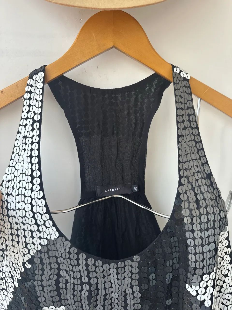 Vestido animale 100% seda paetes tam 40 - Foto 5