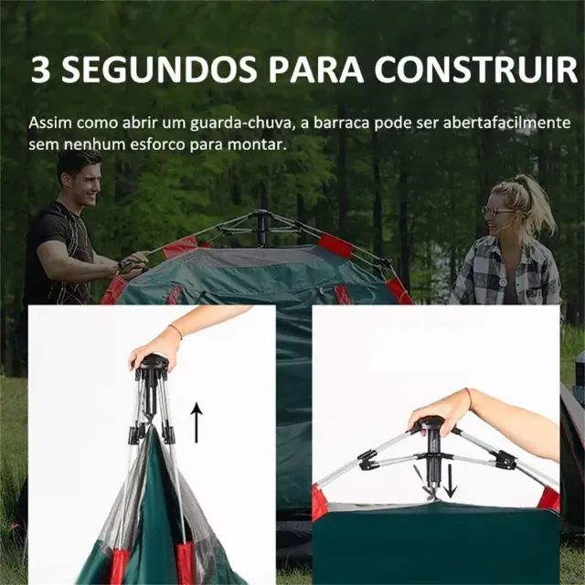 Barraca Acampamento Camping 5 Pessoas Impermeável 1500mm Verde-musgo - Foto 2