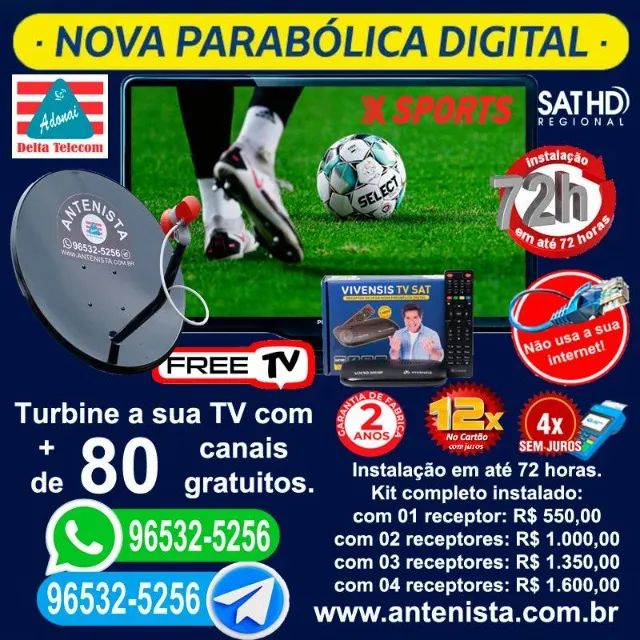 Parabólica Vivensis SATHD Regional instalada em sua casa e com 2 anos de garantia. - Foto 2