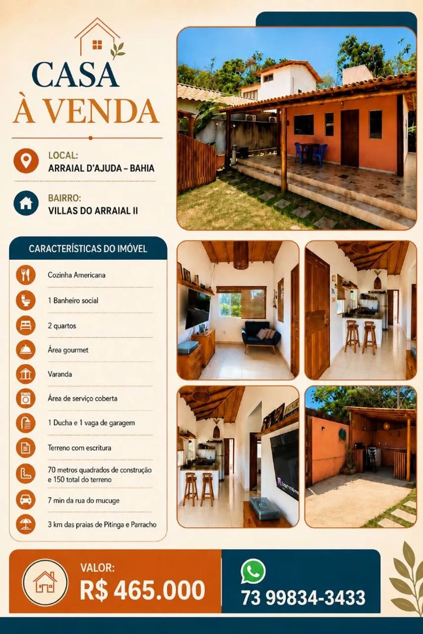 Casa a venda em Arraial d'Ajuda BA 