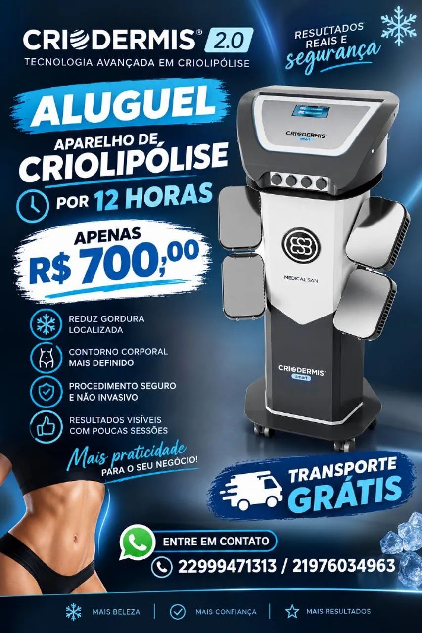 Aluguel aparelho de criolipolise 