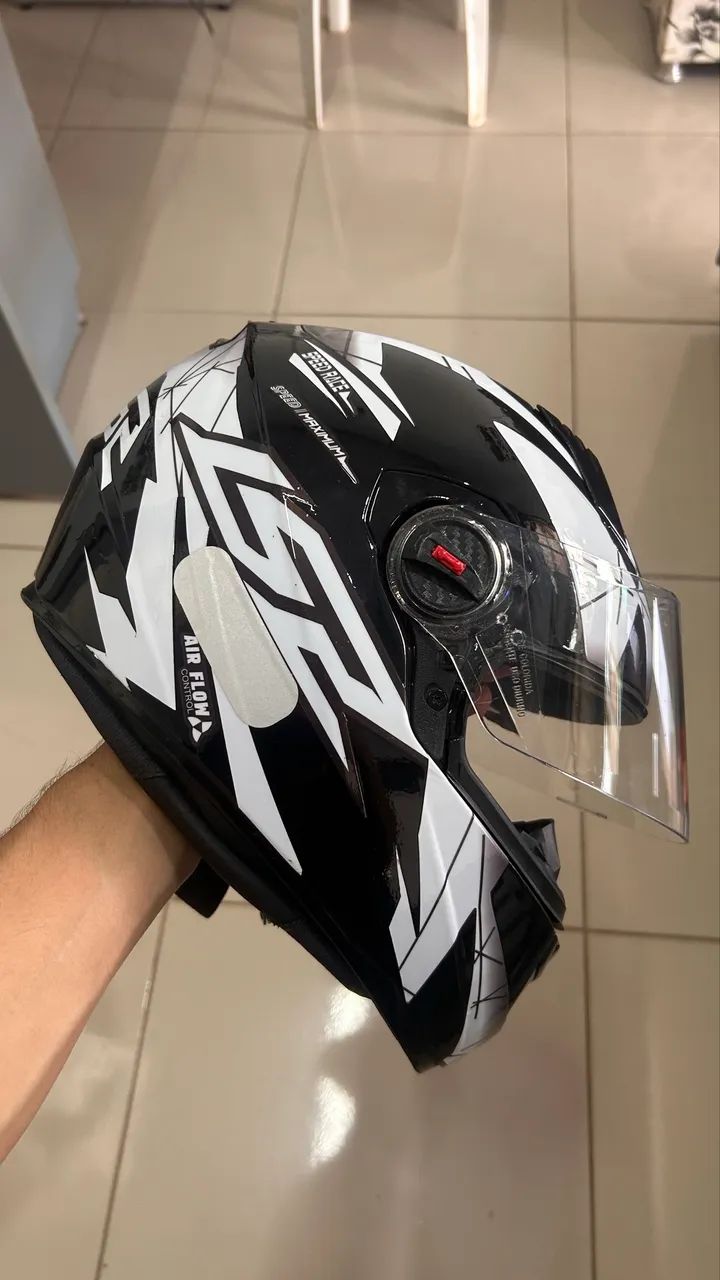 Capacete ls2 Draze preto e branco  - Foto 2