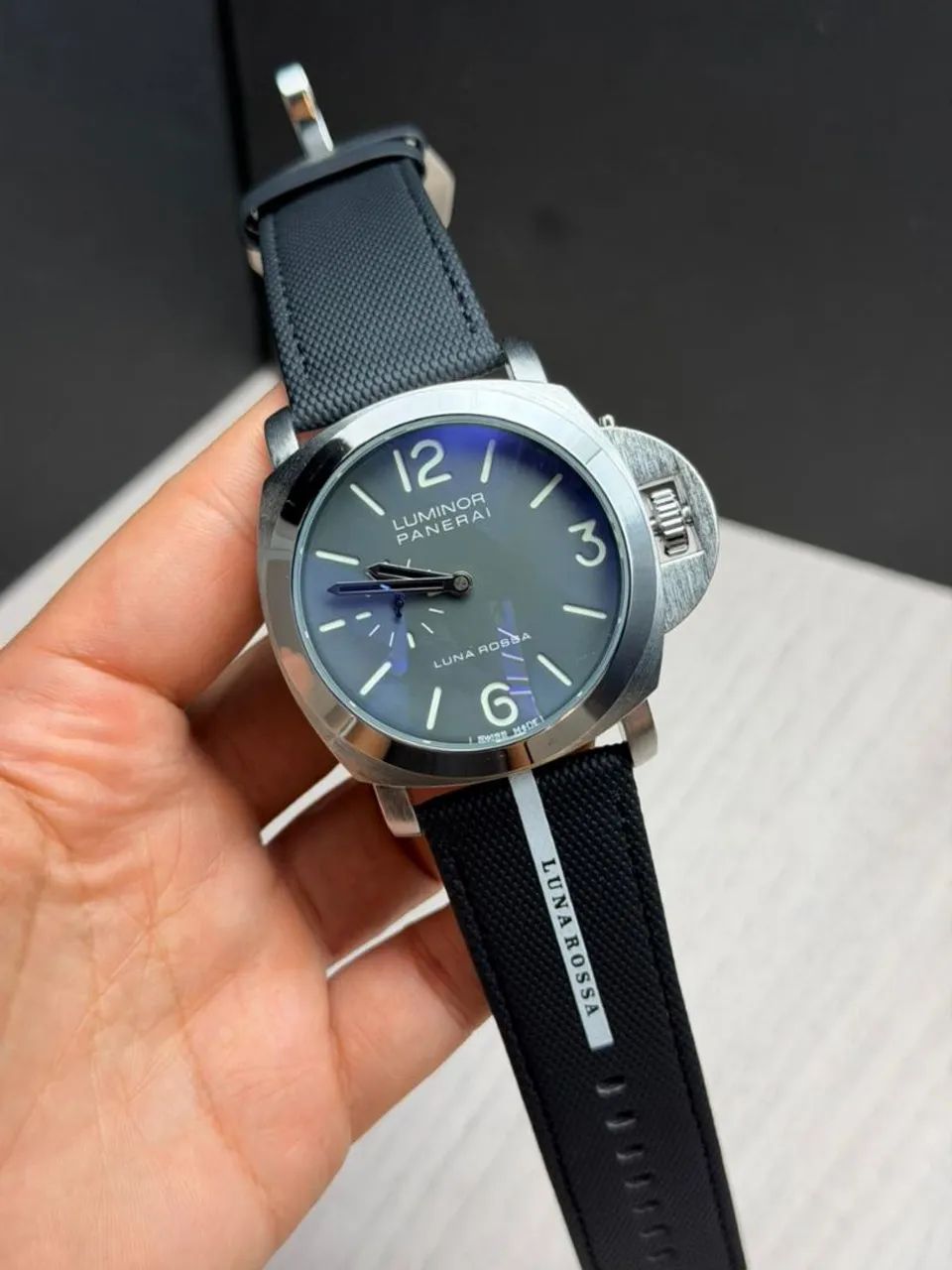 Relógio Estilo Panerai Luminor Quaranta BiTempo Luna Rossa - Foto 2