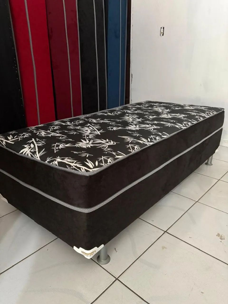 Cama box solteiro nova mola espuma alta 