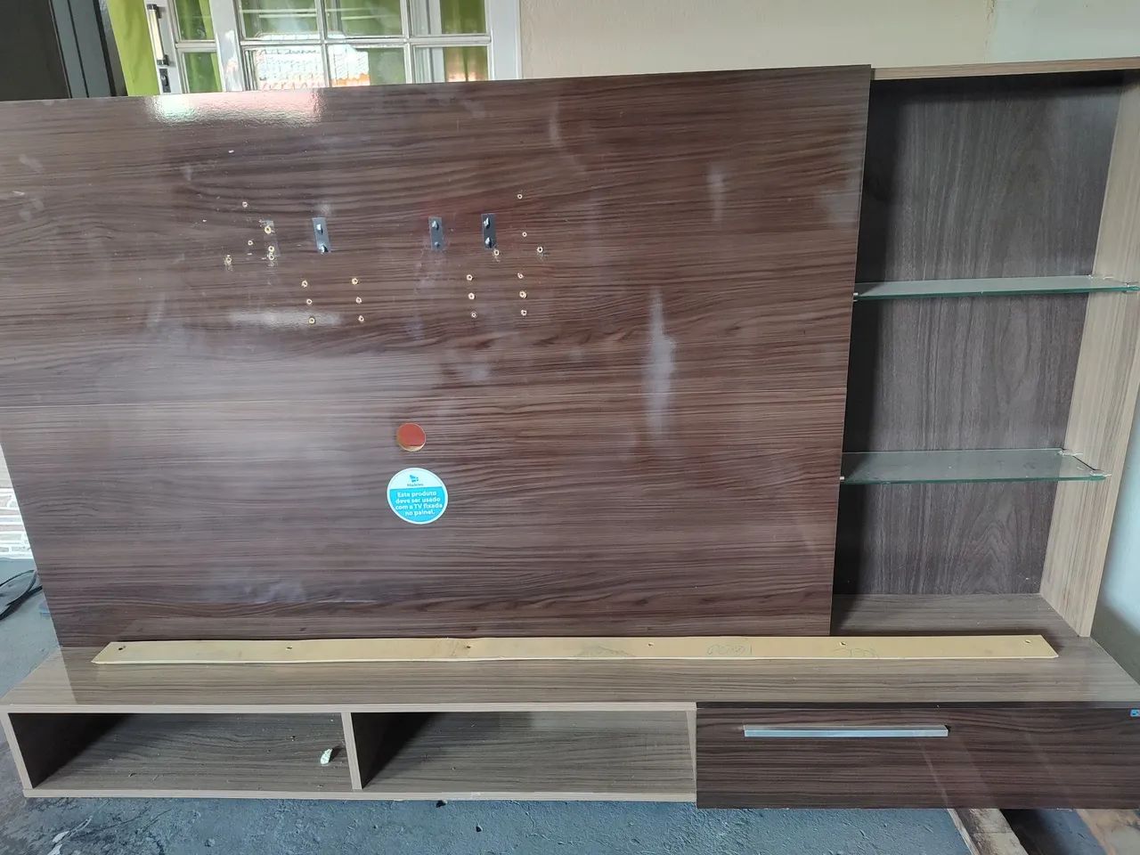 Painel para TV até 50" com Rack e Prateleiras de Vidro - Foto 4