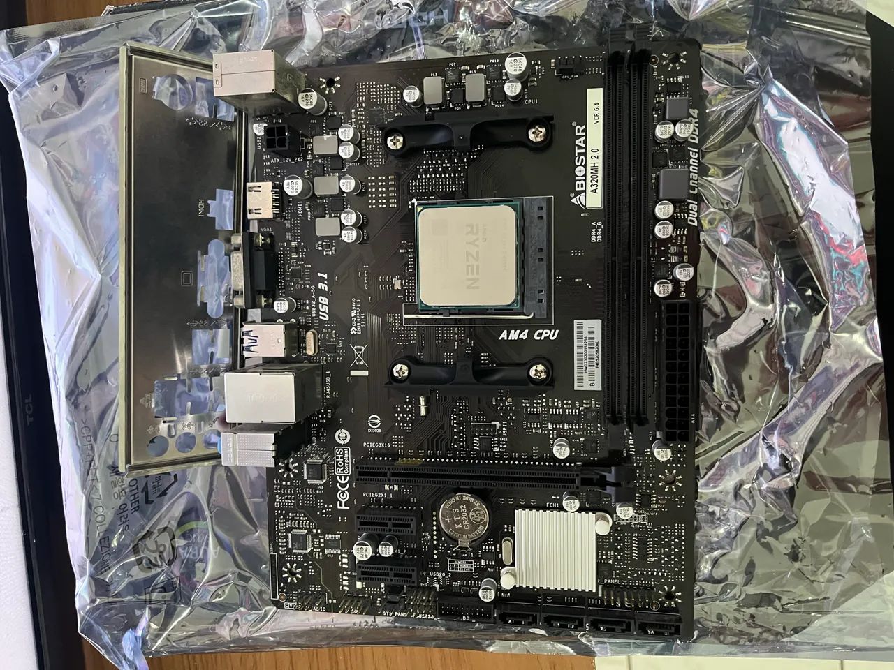PLACA MÃE BIOSTAR A320MH 2.0 + PROCESSADOR RYZEN 5 4.600G