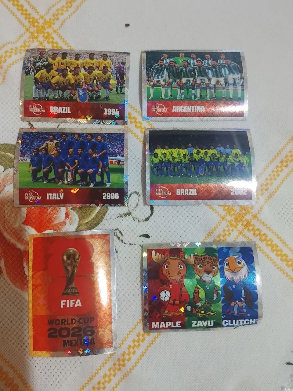 Figurinhas brilhantes da copa 