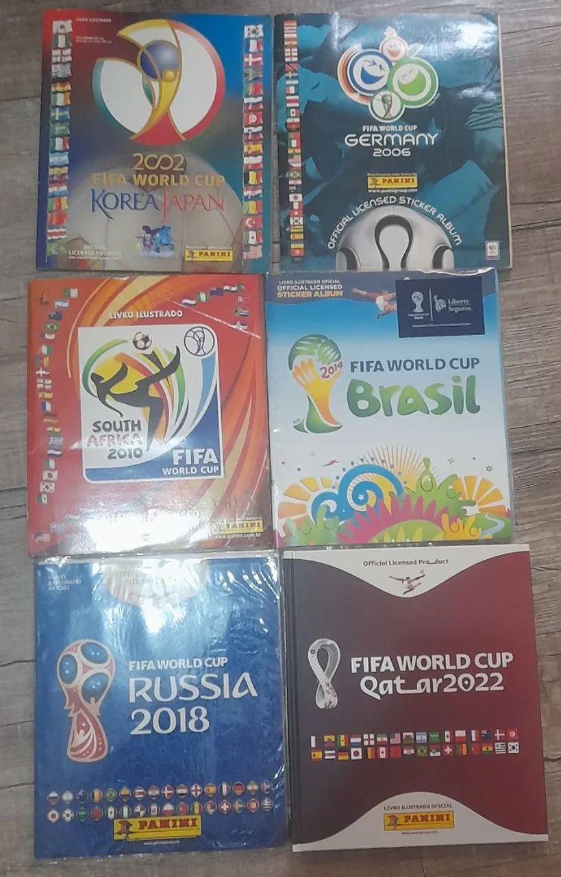 Álbuns copa do mundo 2002, 06 ,10,14,18 e 22