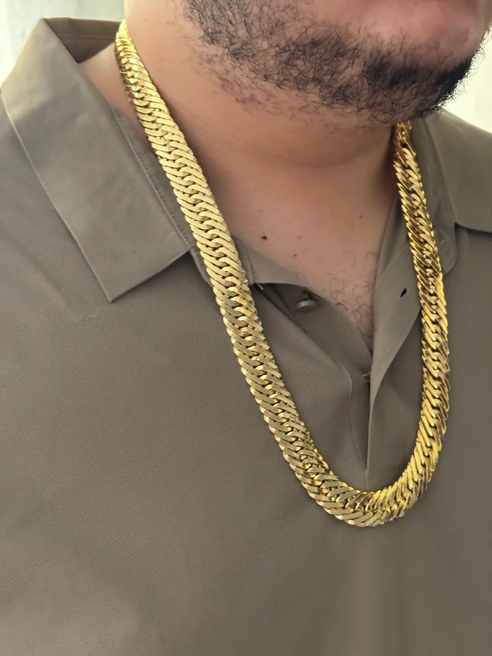 Corrente de moeda antiga banhada a ouro 