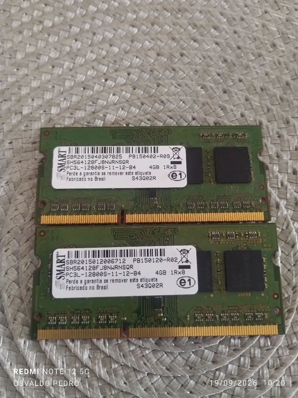 2 Memória DDR 3 de 4GB para notebook 