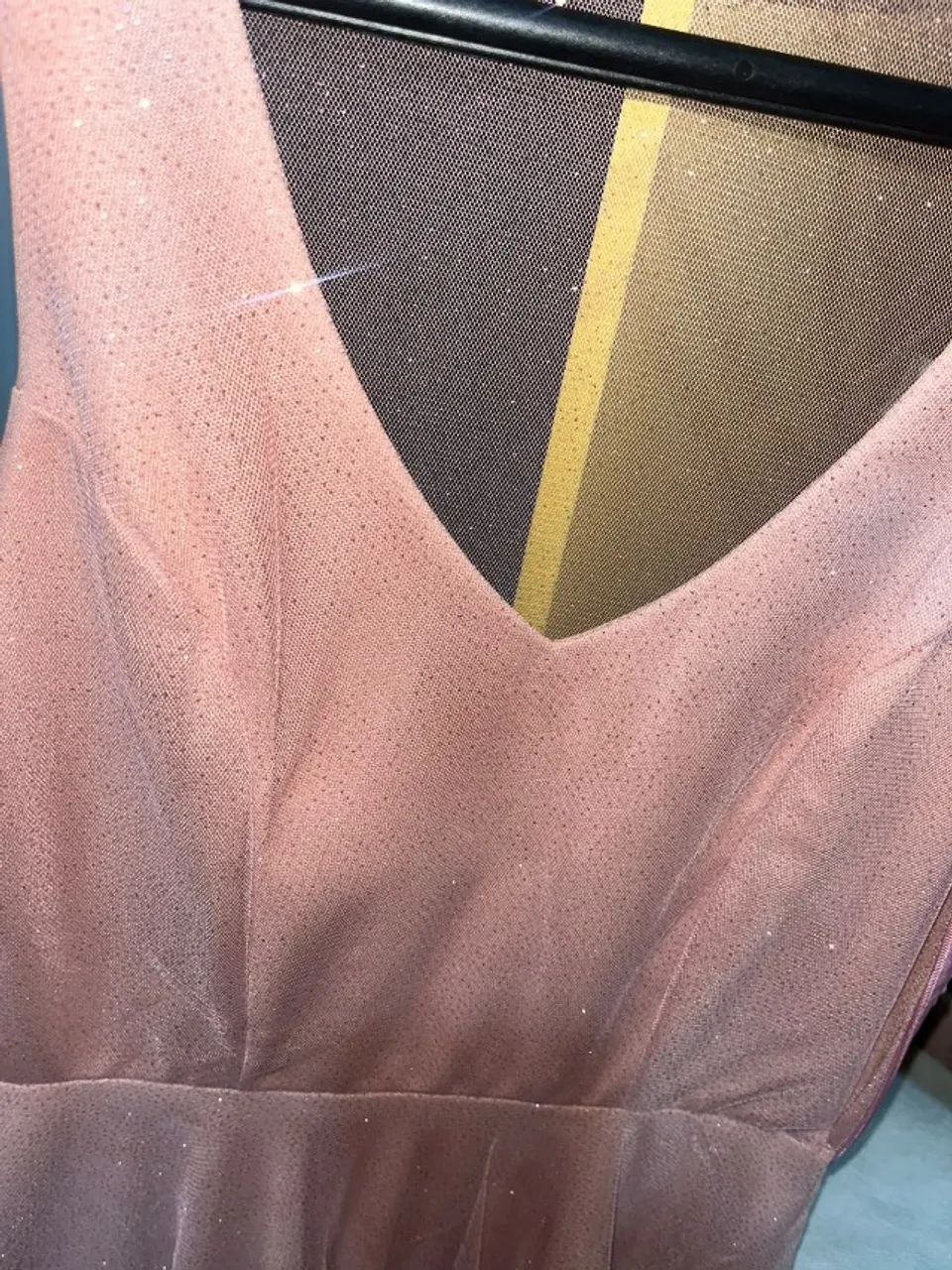 Vestido rosa com glitter - Foto 4