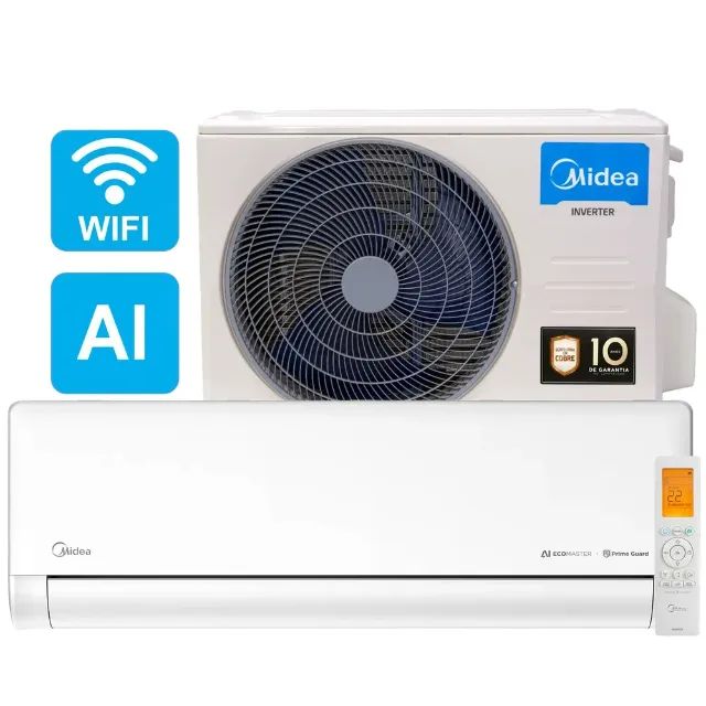 Ar Condicionado Inverter Midea AI Ecomaster 18000 BTUs Frio WIFI e IA - Novo e Lacrado