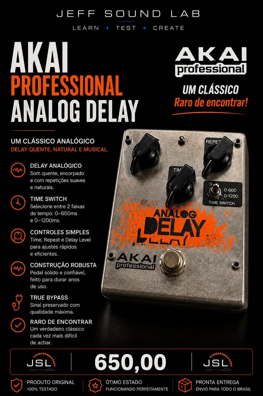 Pedal Delay AKAI Professional Analog Delay 2010 - Boutique Pedal - Foto 4