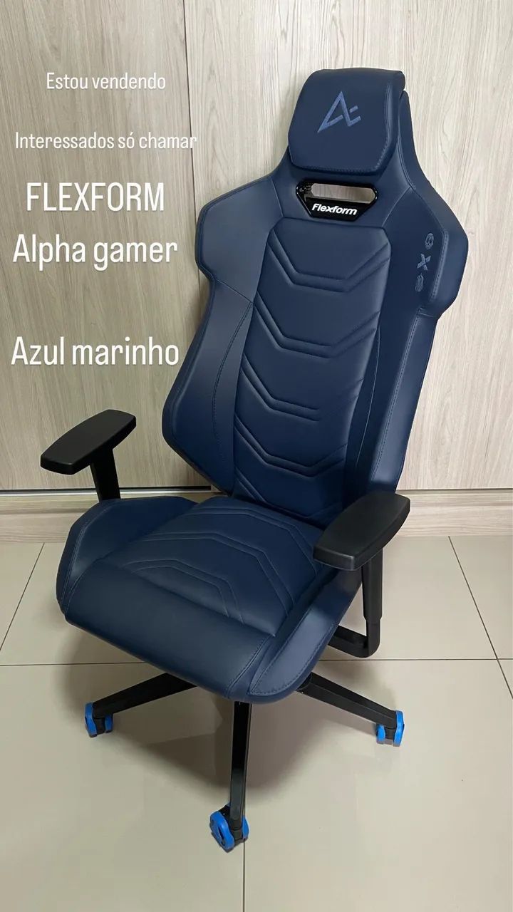 Cadeira gamer - Alpha azul marinho - FLEXFORM