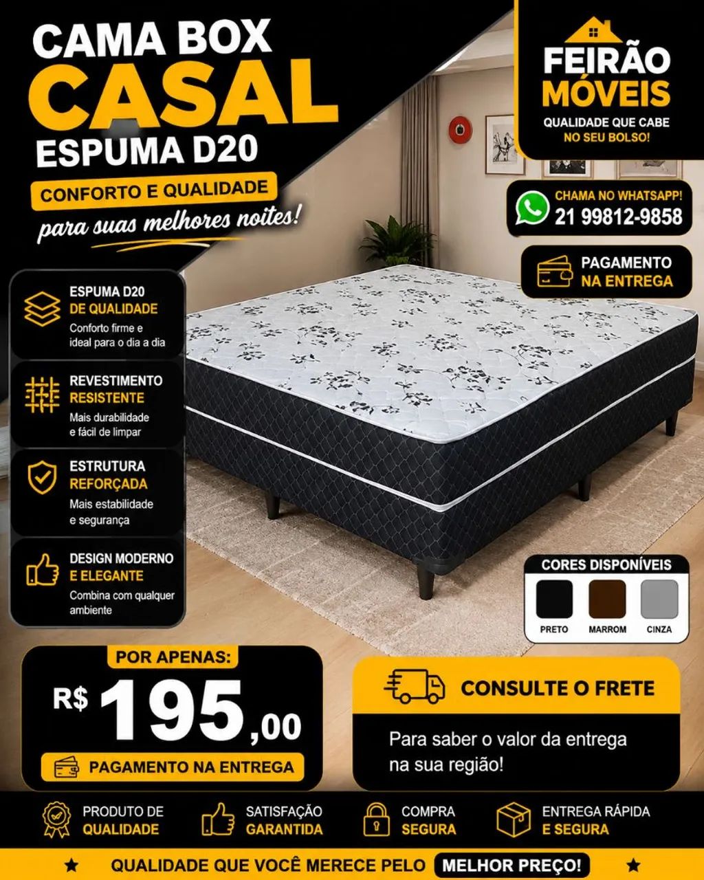 CAMA BOX CASAL ESPUMA D20