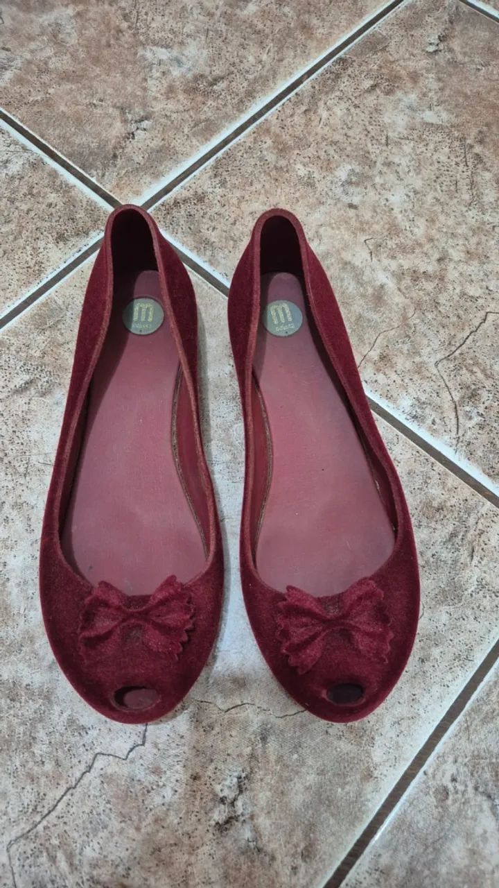 Melissa ultragirl 39 - macarrão vermelha flocada