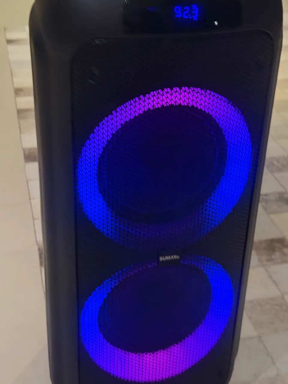 Caixa de Som Amplificada SUMAY com LED + 2 Microfones Shure - Foto 3