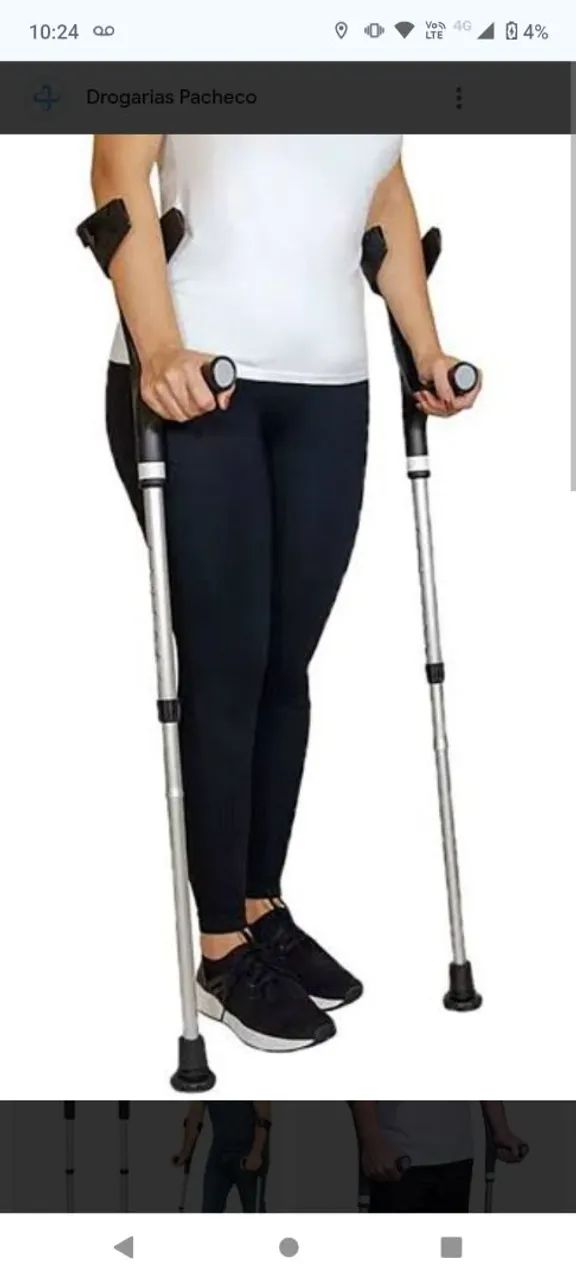 Muleta e bota ortopédica 