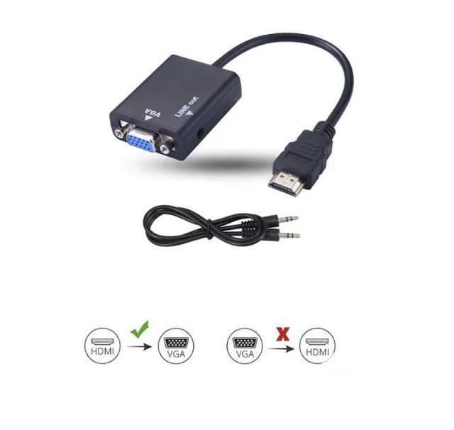 Cabo Conversor Hdmi Para Vga Com Saída De Áudio - Foto 2