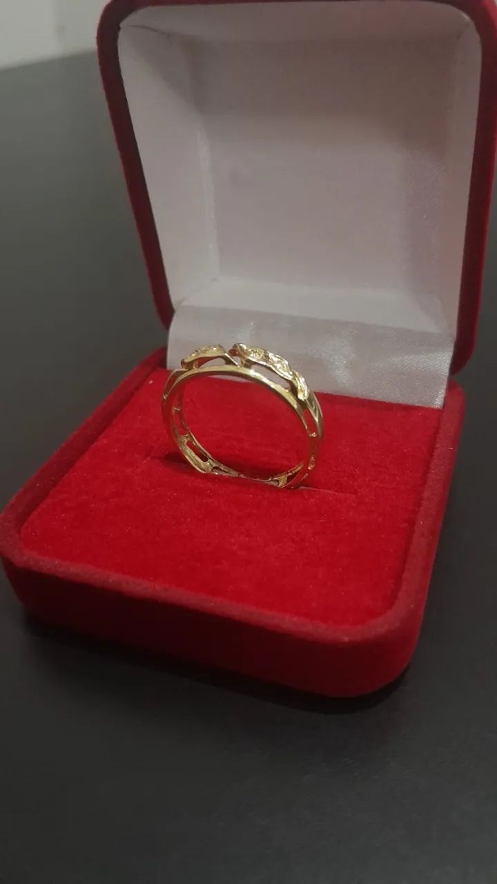 ANEL FLORATA DE OURO 18K 2,85G ARO 18 - Foto 2