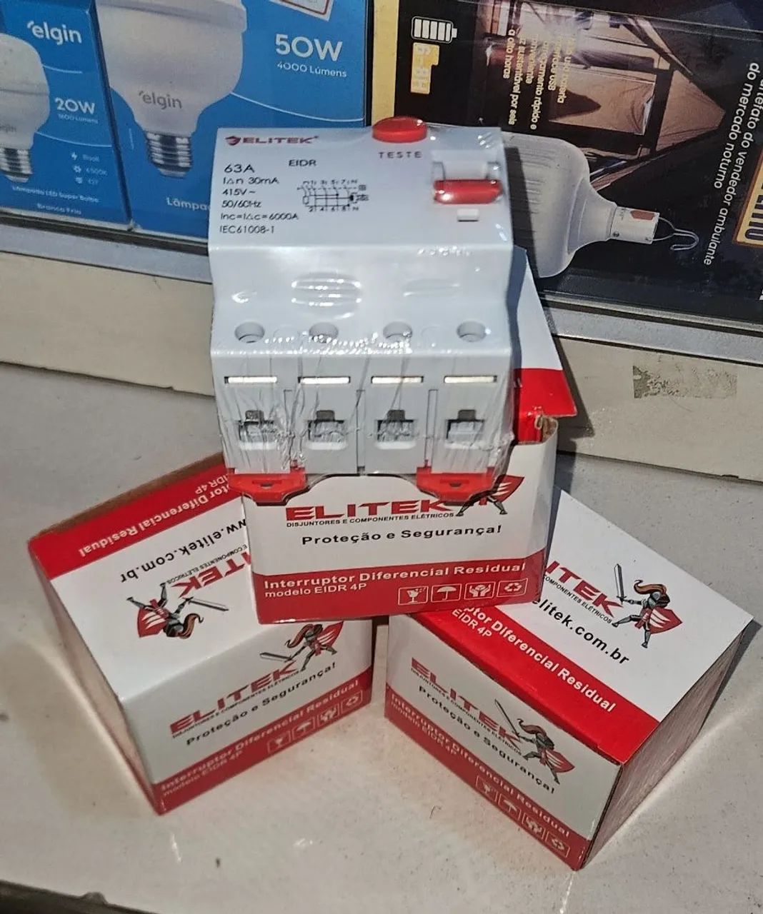 Interruptor Diferencial 4p 63a 30ma Alta Proteção Elitek
