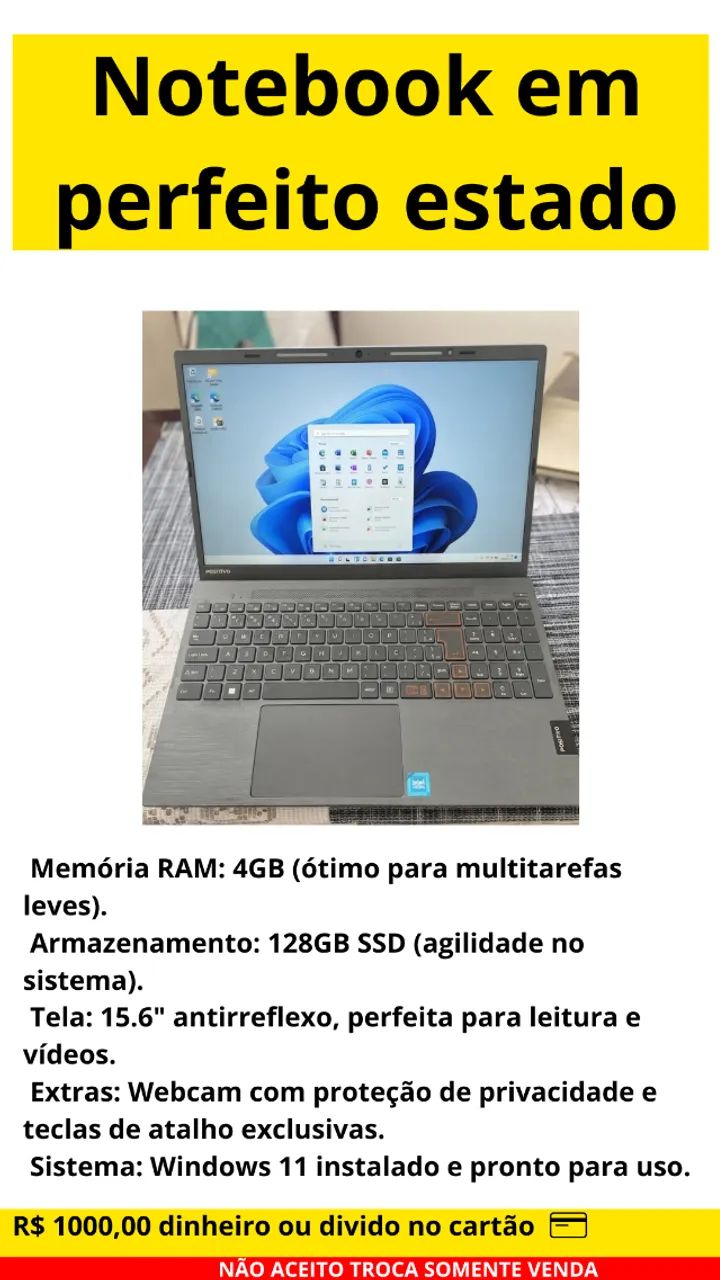 Notebook Semi novo e otimo estado