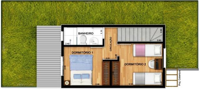 Casas de 50m² - 2 dormitorios - quintal de 12m² nos fundos - 1 vaga de garagem, com lazer - Foto 11
