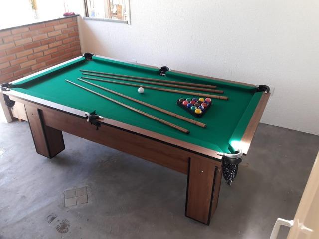 Mesa de Bilhar Cor Tabaco Tecido Verde Modelo TAE7541 - Foto 3