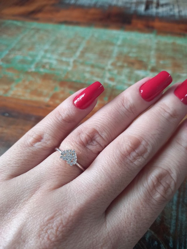 Solitário coração prata 925  - Foto 4