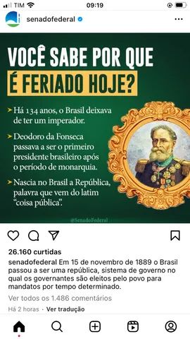Senado Federal - Em 15 de novembro de 1889 o Brasil passou a ser uma  república, sistema de governo no qual os governantes são eleitos pelo povo  para mandatos por tempo determinado.