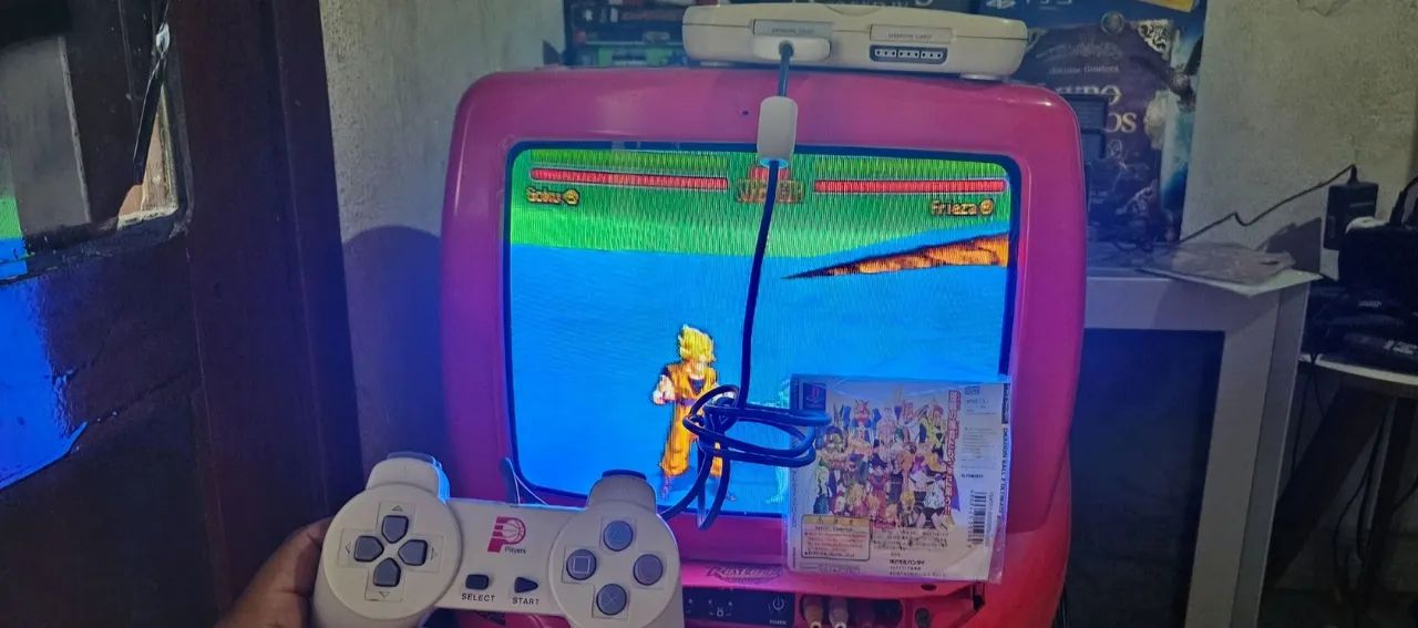 PS1 PSONE COMPLETO FUNCIONANDO PERFEITAMENTE CONTROLE CABOS FONTE E JOGO - Foto 5