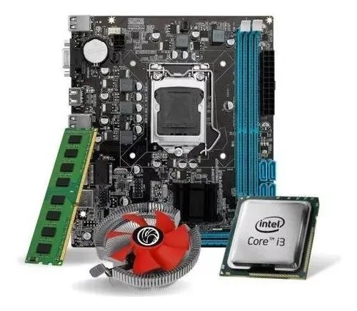 Placa mãe 1155 soket H61 + Core I3 + cooler + Memória 8gb