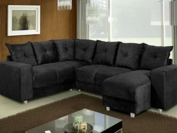 Conjunto de sofá de canto 2 x 3 lugares com Chaise REF 5070 - Receba Hoje - Maio23 - Foto 5