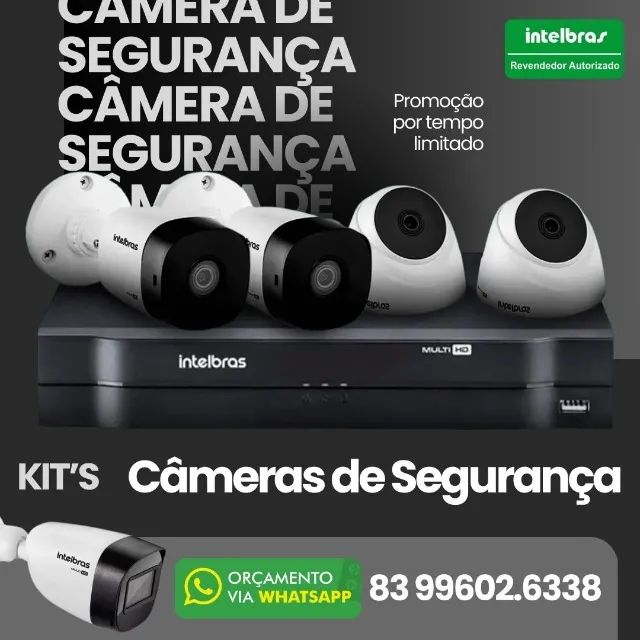 Kit com 4 cameras de segurança