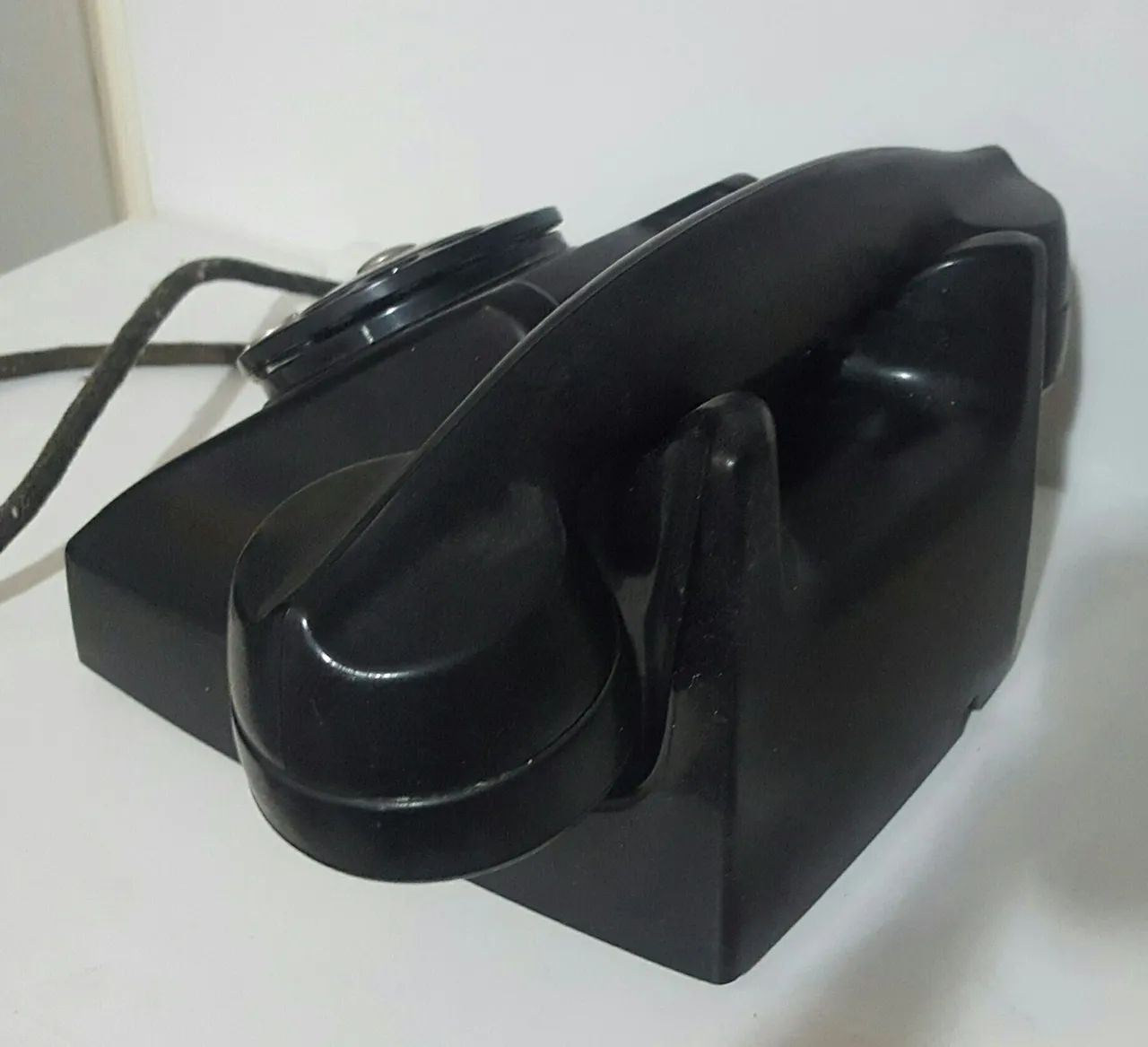 Telefone antigo de disco preto fio de CORDA ORIGINAL 3kg - Foto 6
