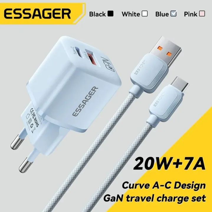 Carregador GaN ESSAGER com Cabo Tipo C - Foto 2