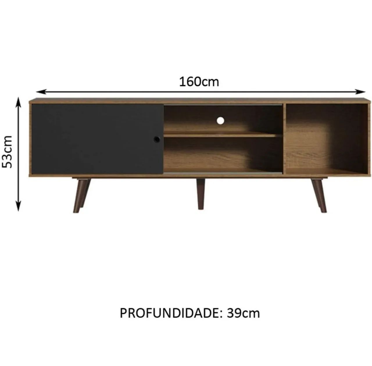 Rack Para TV 60 Polegadas Moderno Com Design Retrô, Novo Na Caixa Lacrado Desmontado  - Foto 2