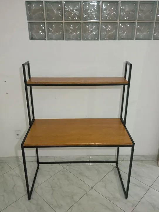Mesa de Escritório Industrial com Prateleira - Foto 3