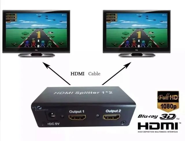 Splitter Divisor Hdmi Hdcp 1 Entrada 2 Saídas Full Hd 1x2  - Foto 5