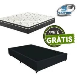 Frete Grátis! Base Box Casal + Colchão Molas Bonnel 28cm