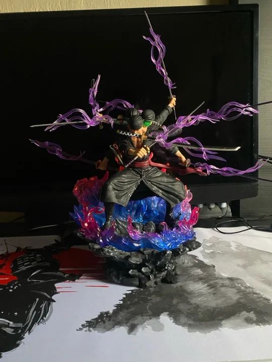 One Piece Zoro Action Figure Estilo 9 Espadas - Foto 3