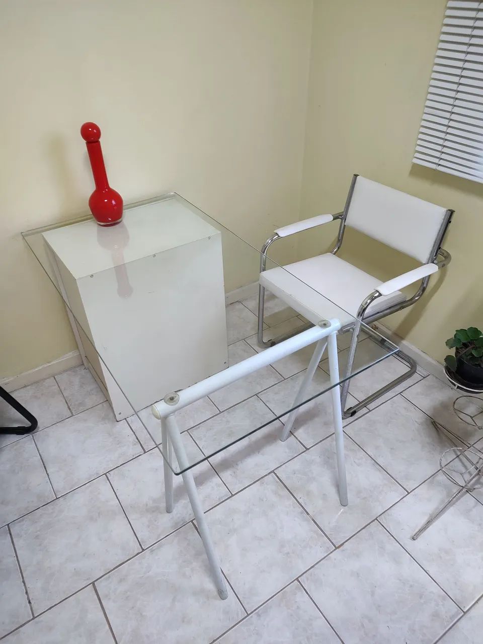 Mesa de Vidro e Aço Inox branco - Foto 2