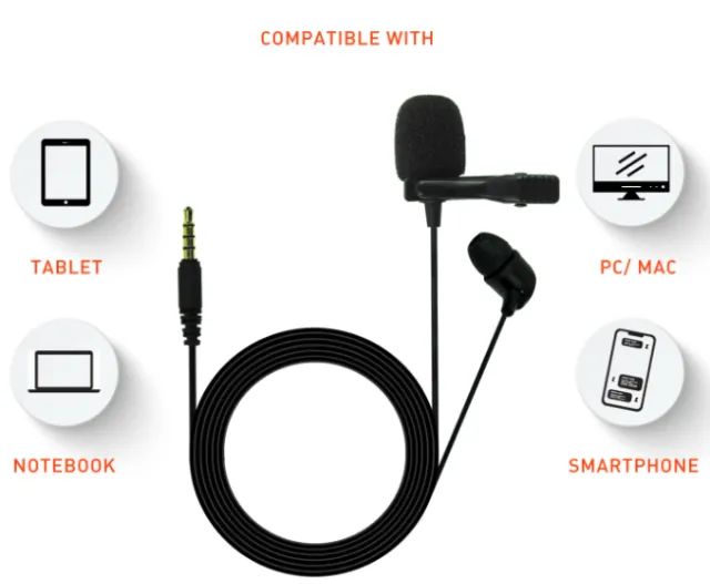 Microfone Lapela Com Fone Ouvido Jbl CSLM20 Original c/ Cabo 2m Celular Cor Preto - Foto 3