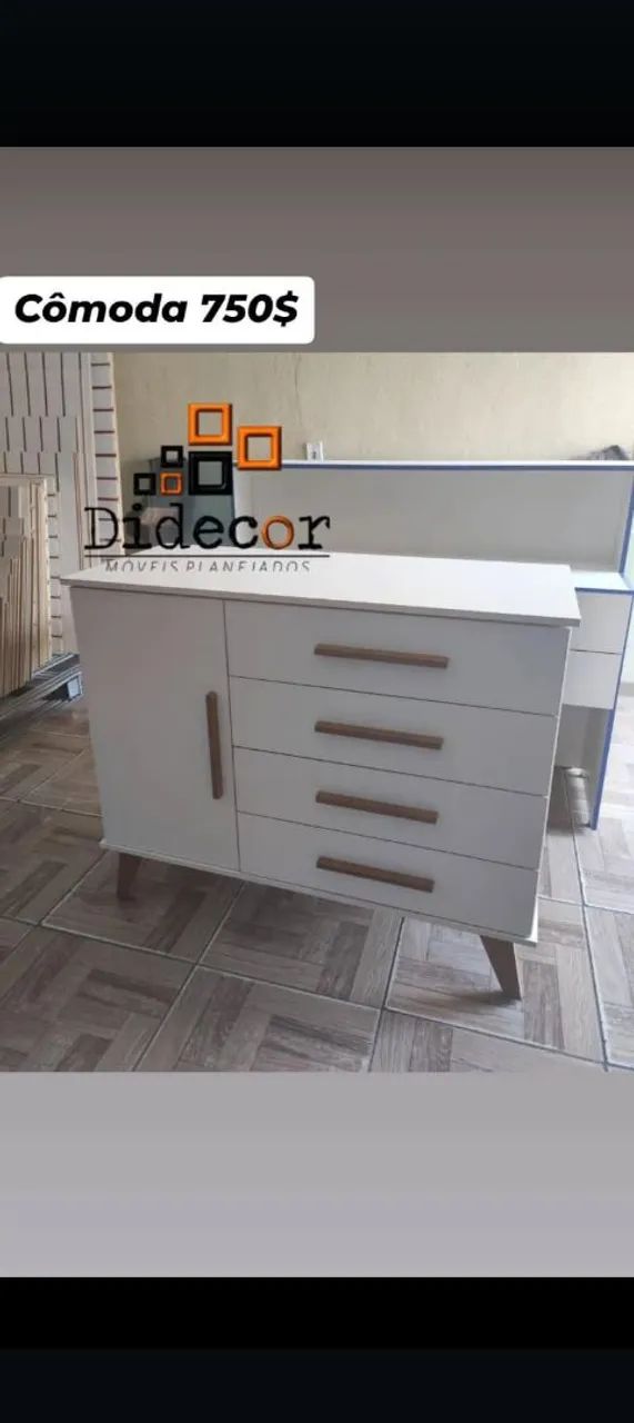 Cômoda 4 Gavetas - Branco - R$ 870
