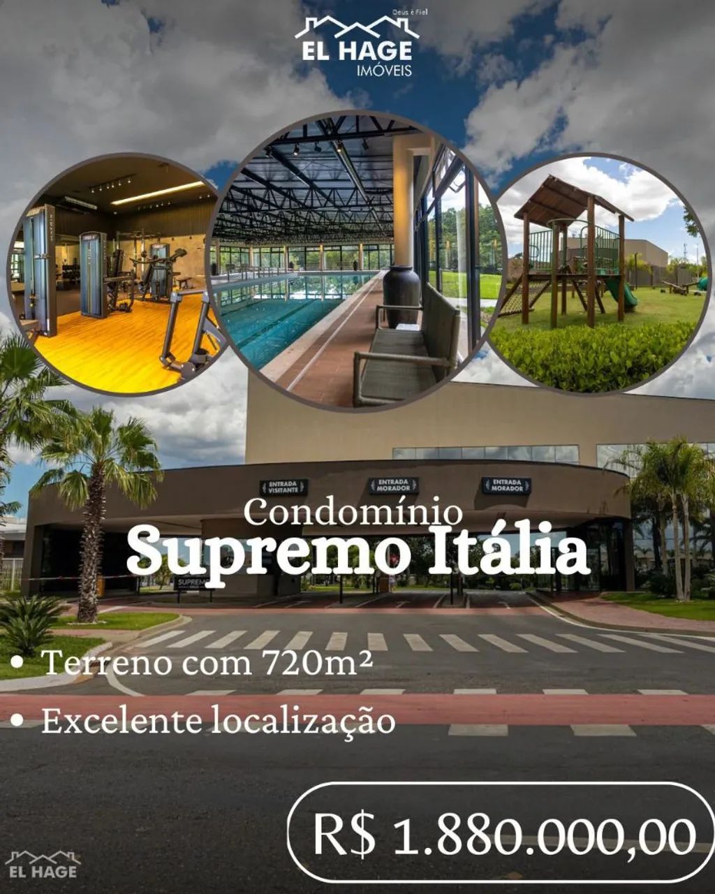 Terreno condomínio supremo Itália 720mts quitado