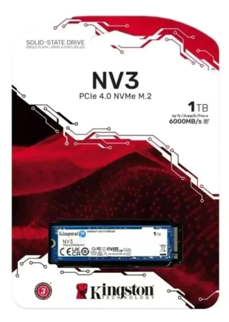 SSD Kingston NV3, 1TB, M.2 NVMe, Leitura 6000MB/s, Gravação 4000MB/s  - Foto 2
