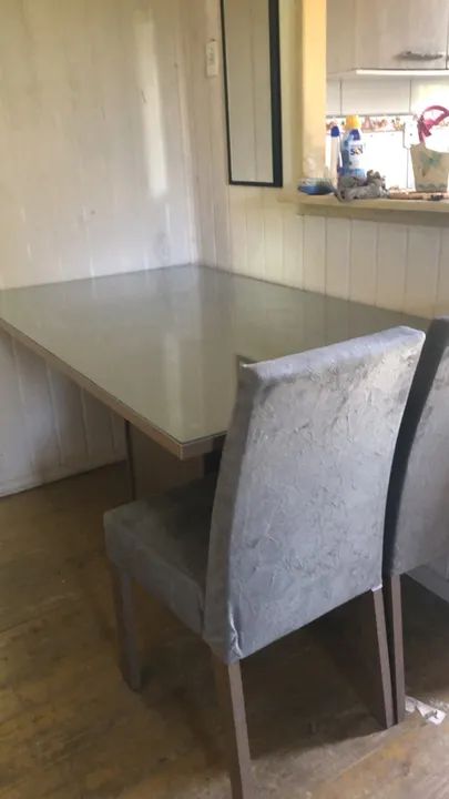 Conjunto Sala de Jantar Mesa de Vidro 4 Cadeiras - Foto 2
