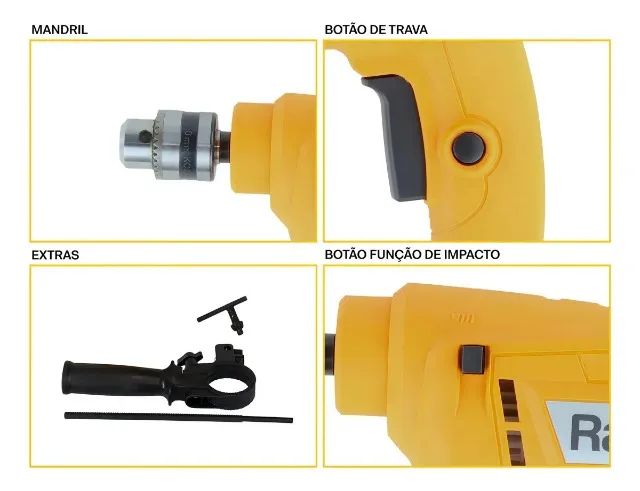 Furadeira De Impacto 3/8 500w - RAZI - Foto 3